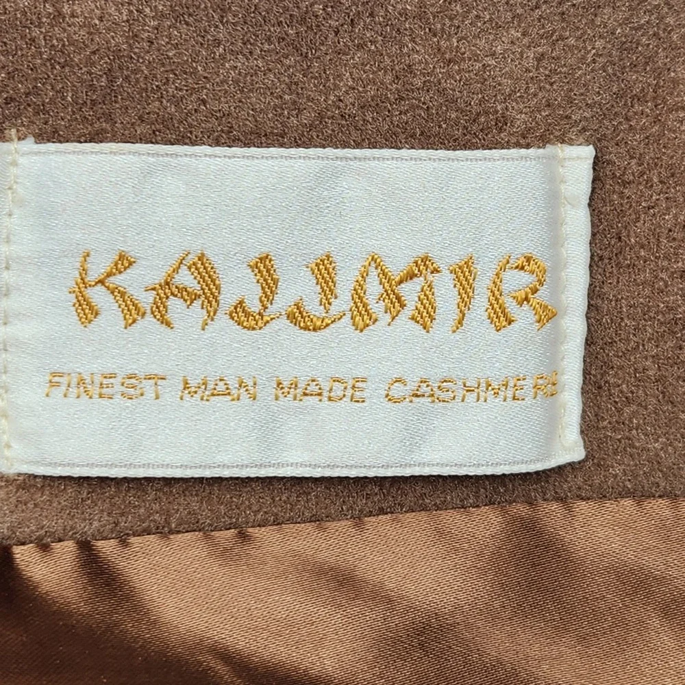 Juli de Roma Vintage Brown Kajmir Car Coat Faux Cashmere Mid-Length Jacket Women - Picture 7 of 7